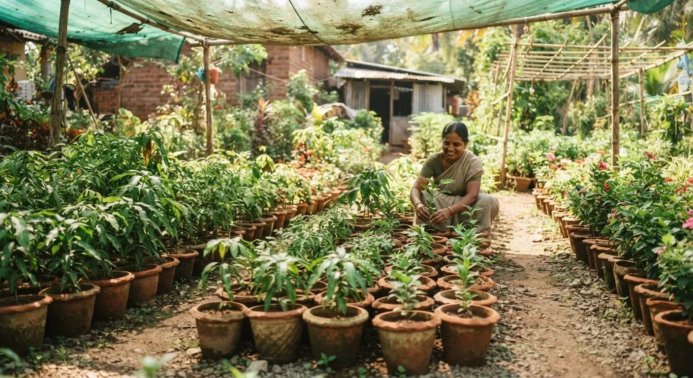 A small plant nursery